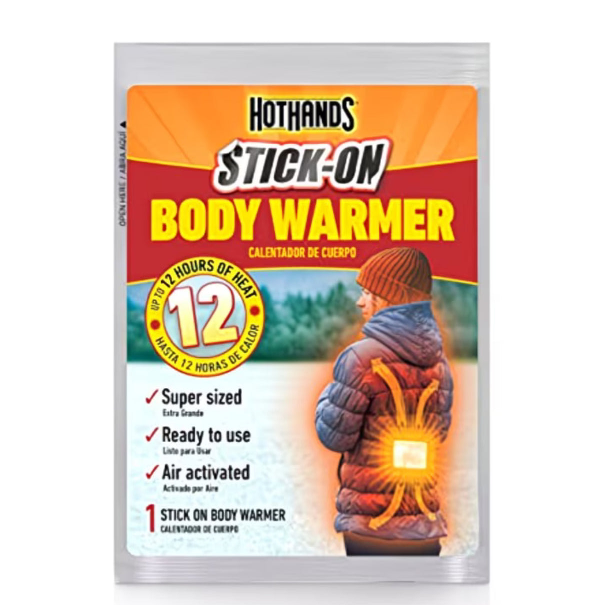 Adhesive air activated body warmer 