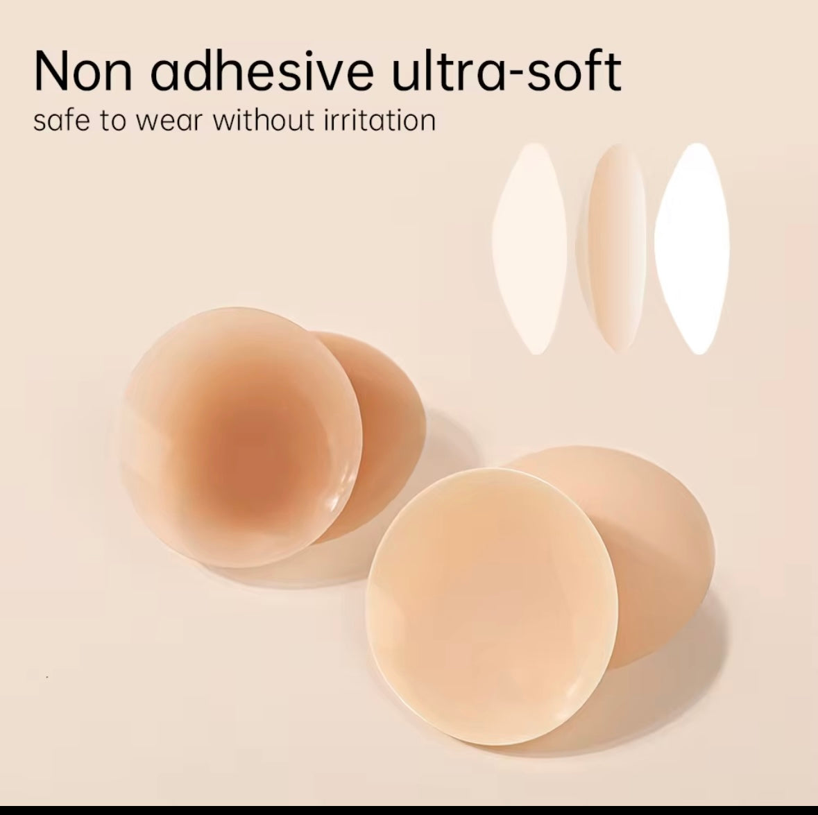 Nipple covers - silicone , non adhesive.